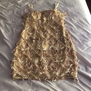 Mini sparkle gold/beige dress